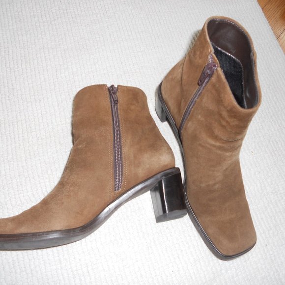 Brown Suede Ankle Boots - Picture 1 of 2